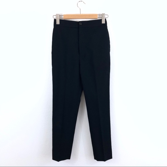 Balenciaga Pants - Balenciaga Black High Rise Wool Blend Ankle Pants
